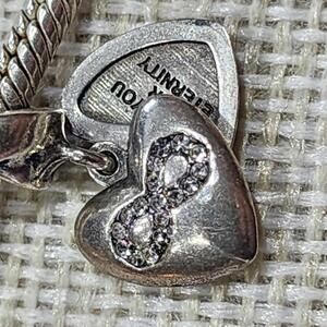 Heart-Shaped Infinity Charm with 'Love You For Eternity"